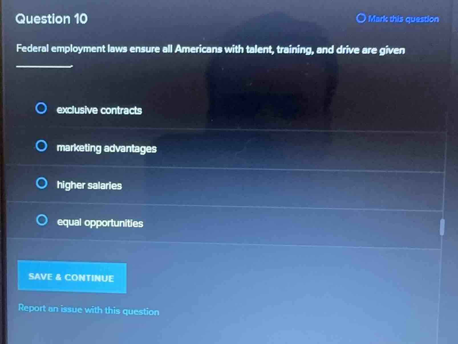 question 10 federal employment laws ensure all americans with talent, t…