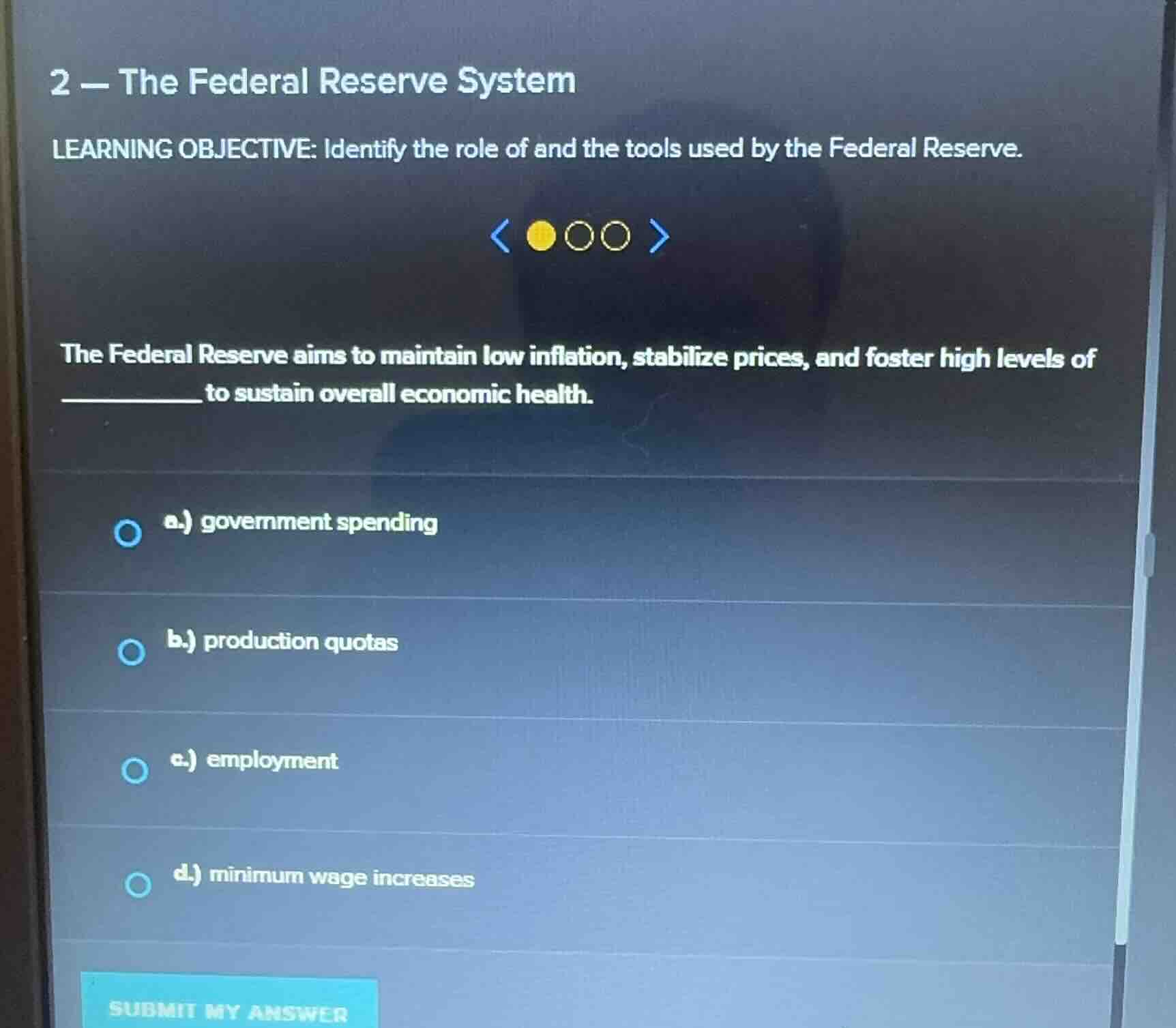2 - the federal reserve system learning objective: identify the role of…
