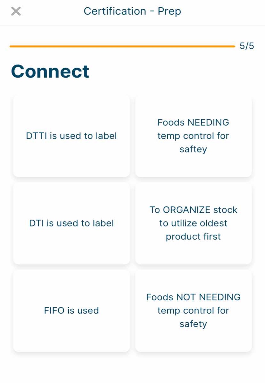 connect dtti is used to label foods needing temp control for saftey dti…