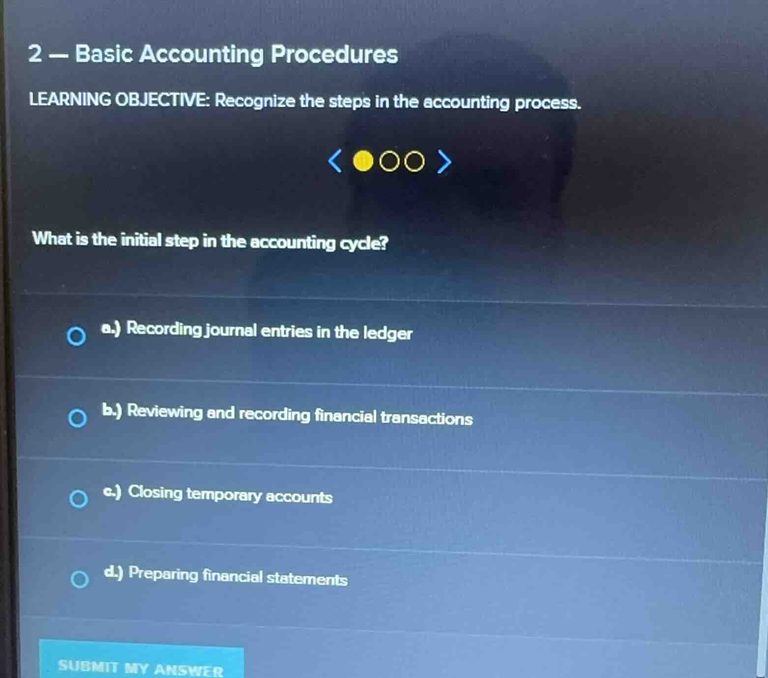 2 - basic accounting procedures learning objective: recognize the steps…