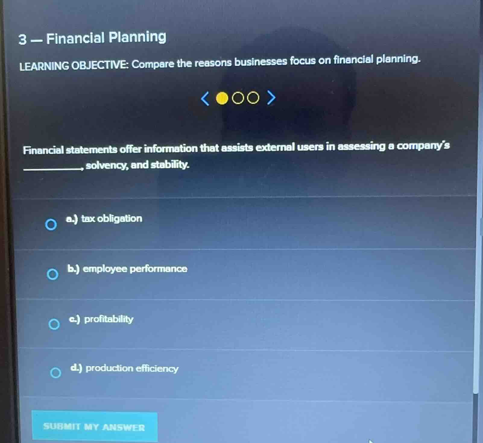 3 - financial planning learning objective: compare the reasons business…