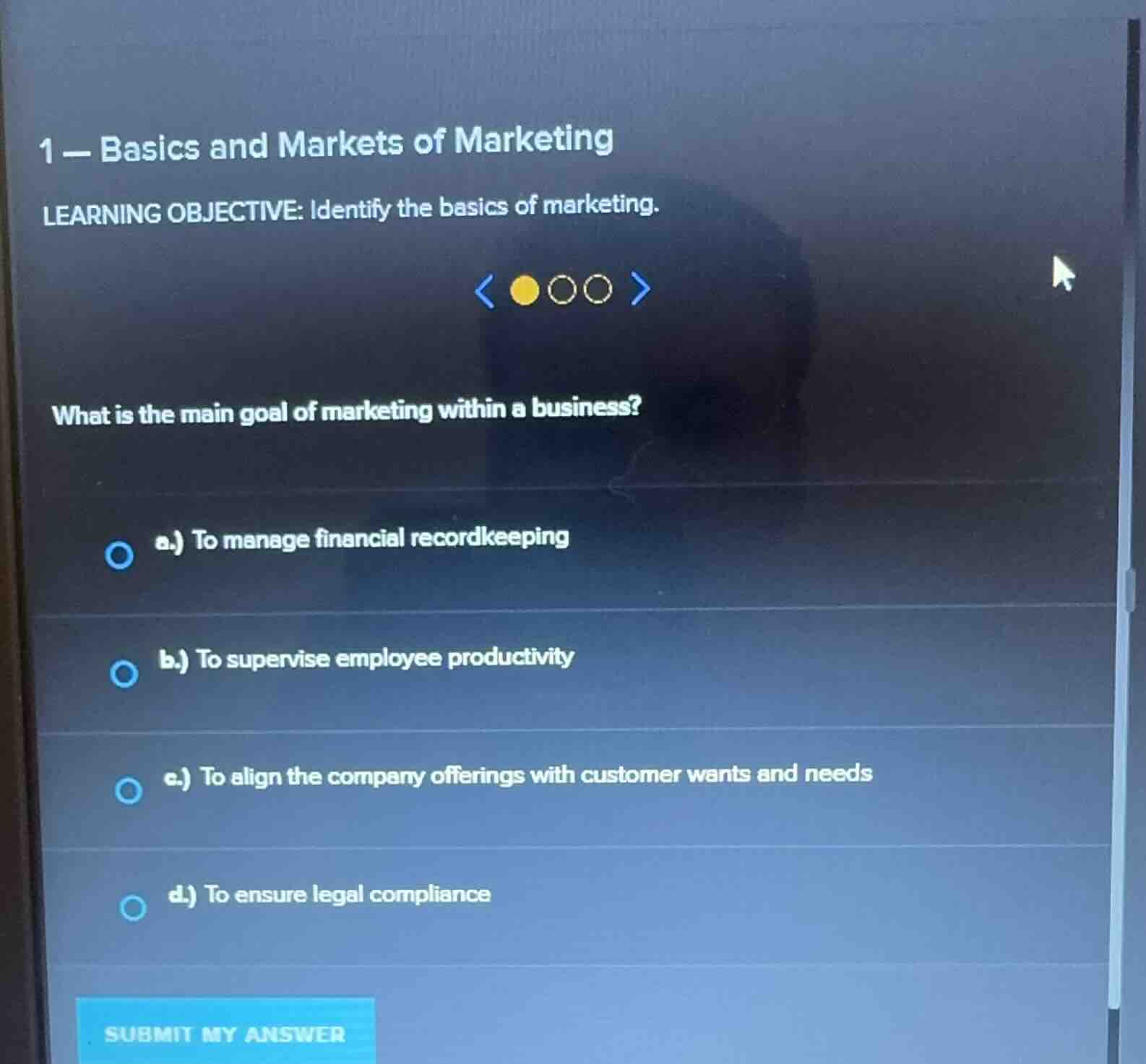 1 - basics and markets of marketing learning objective: identify the ba…