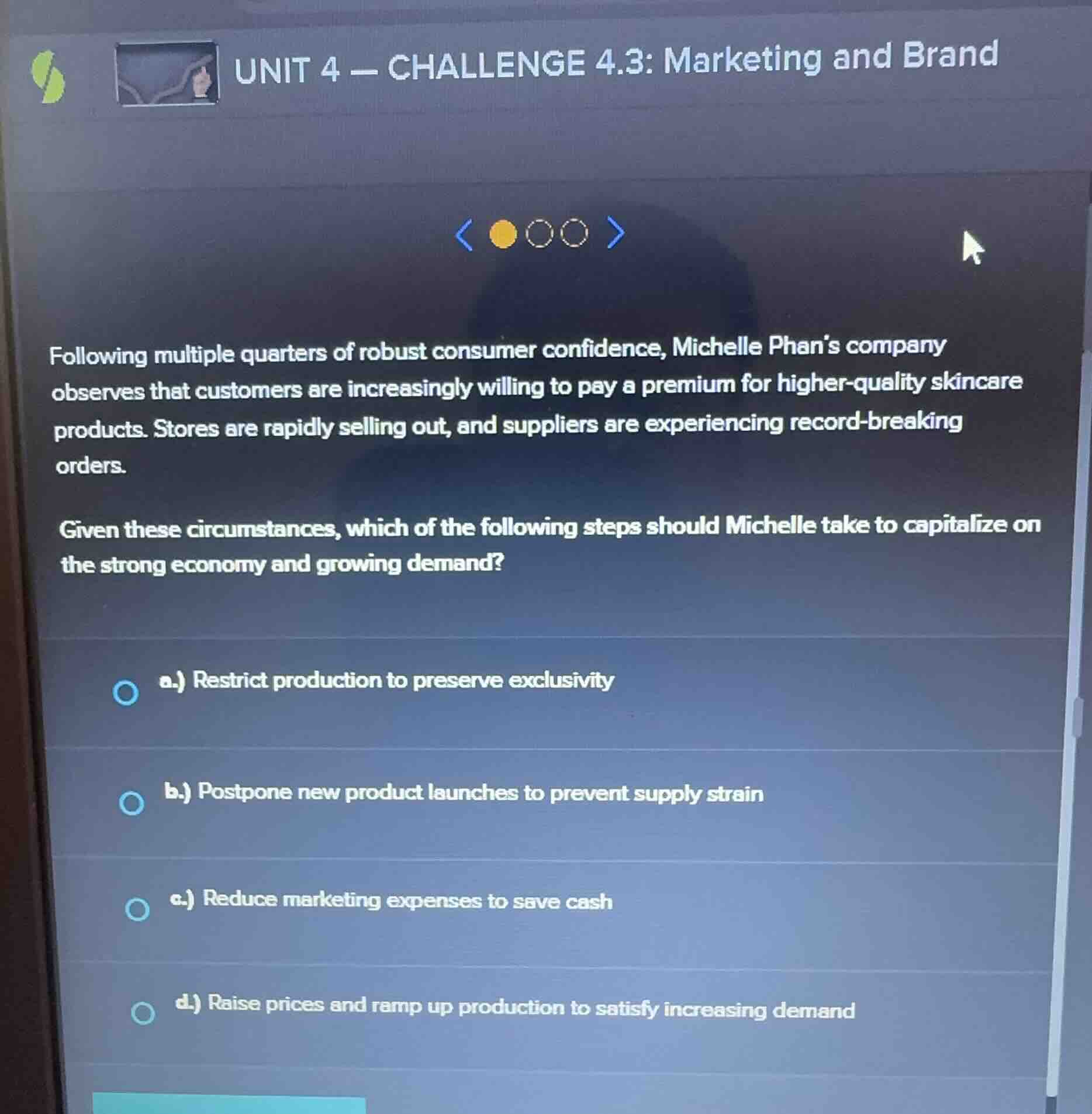 unit 4 - challenge 4.3: marketing and brand following multiple quarters…
