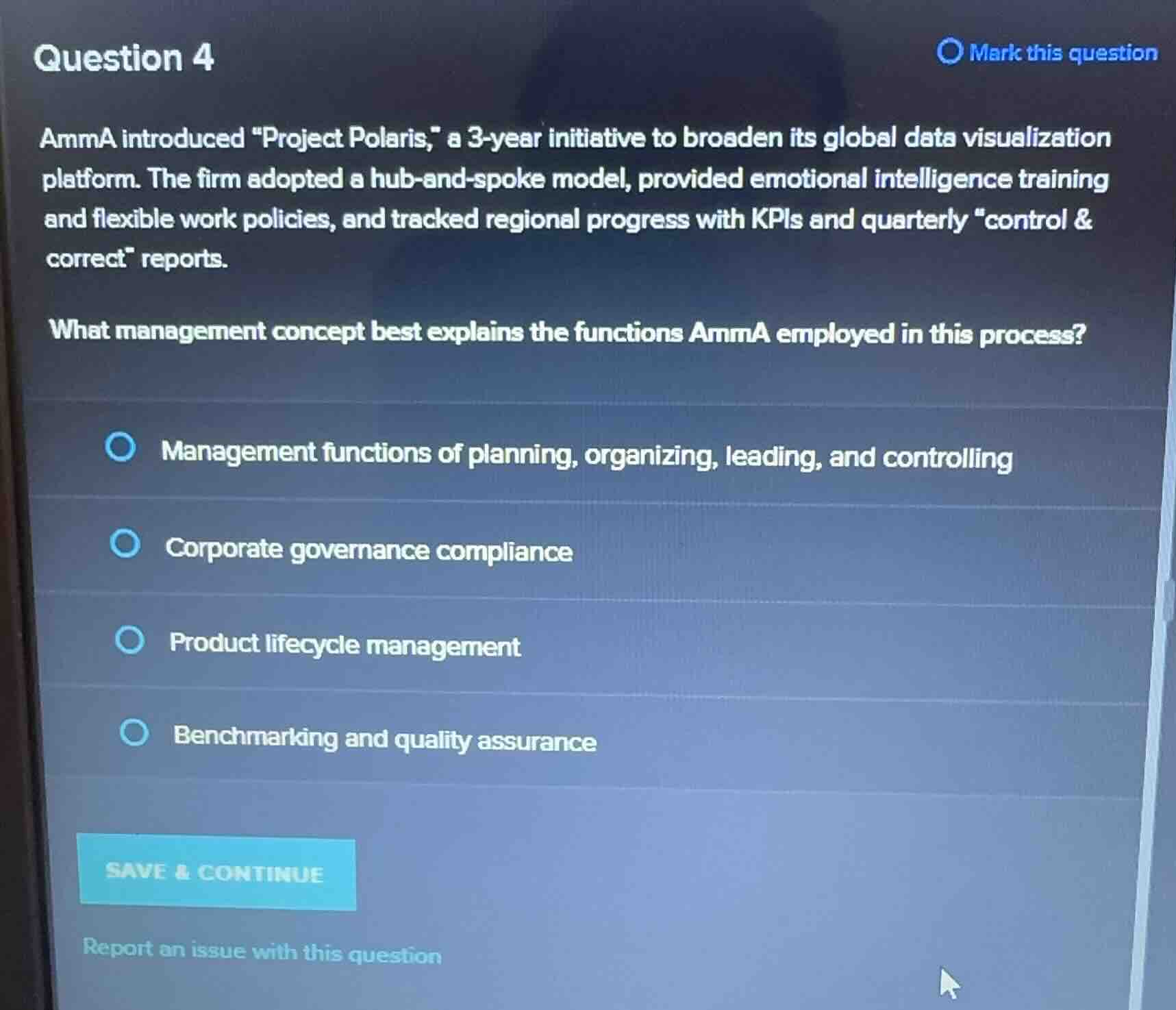 question 4 amma introduced \project polaris,\ a 3-year initiative to br…