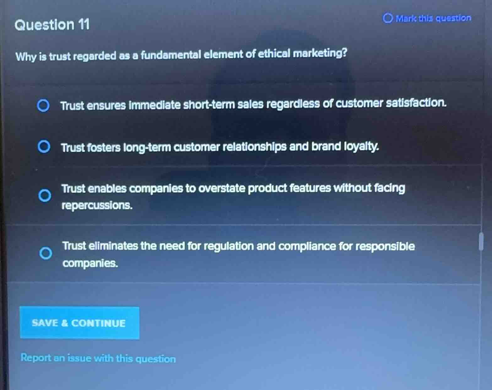 question 11 why is trust regarded as a fundamental element of ethical m…