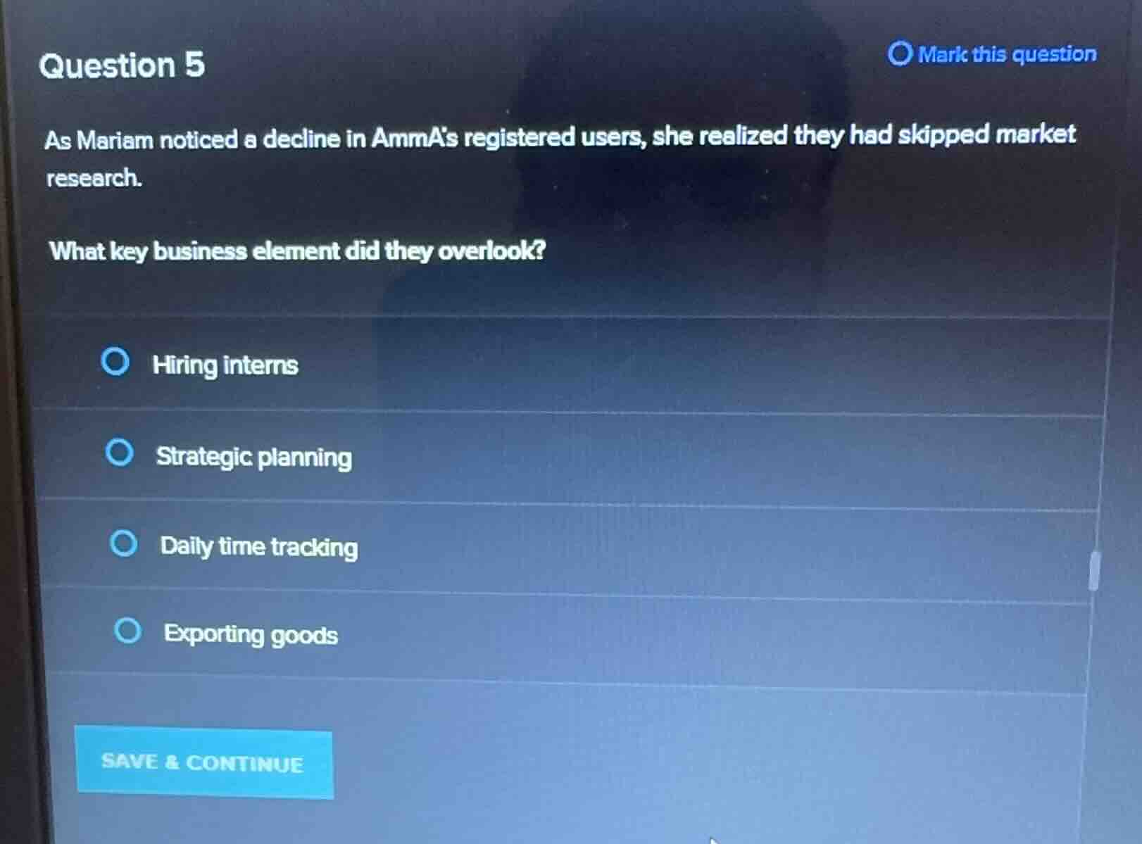 question 5 as mariam noticed a decline in ammas registered users, she r…