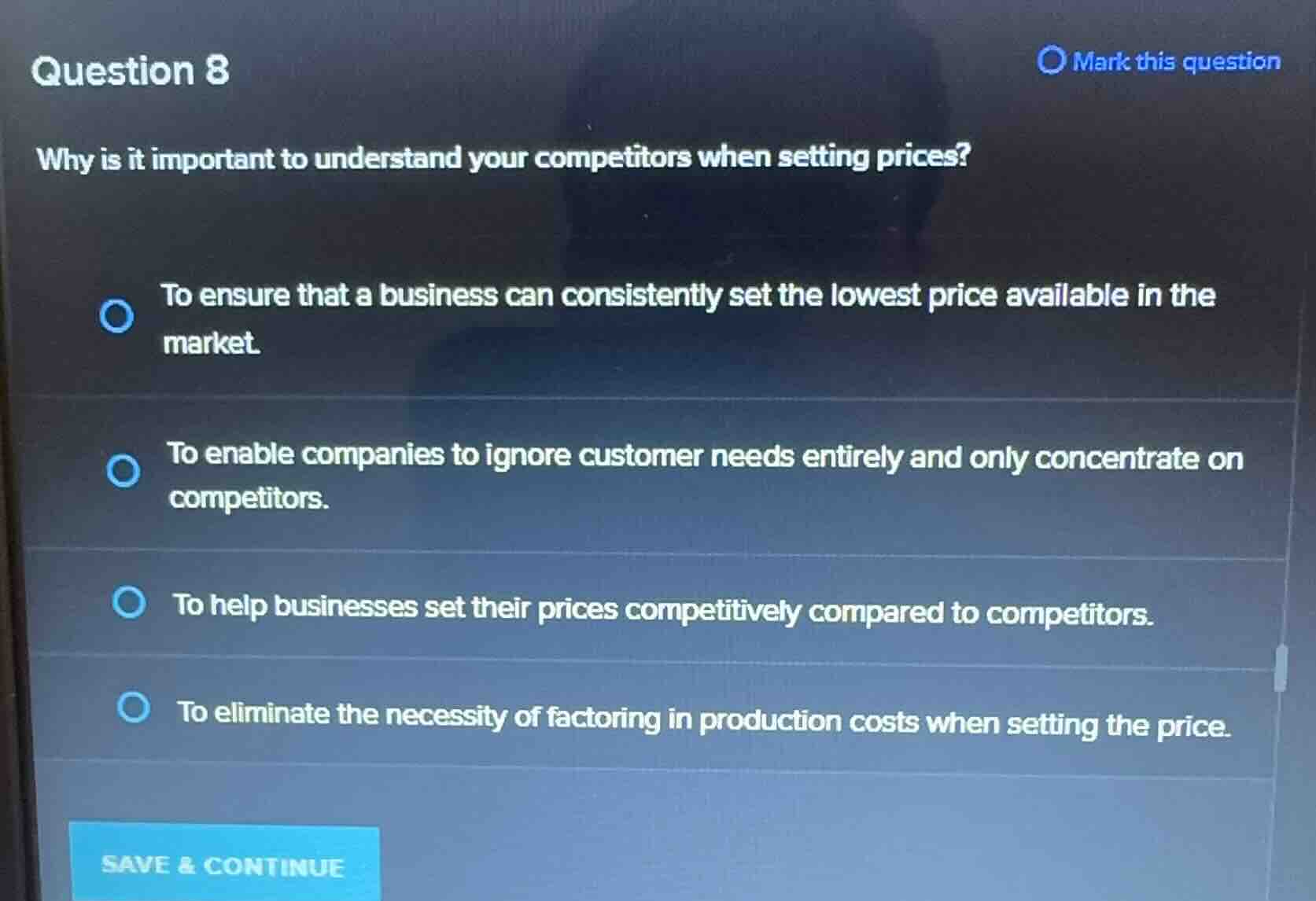 question 8 why is it important to understand your competitors when sett…