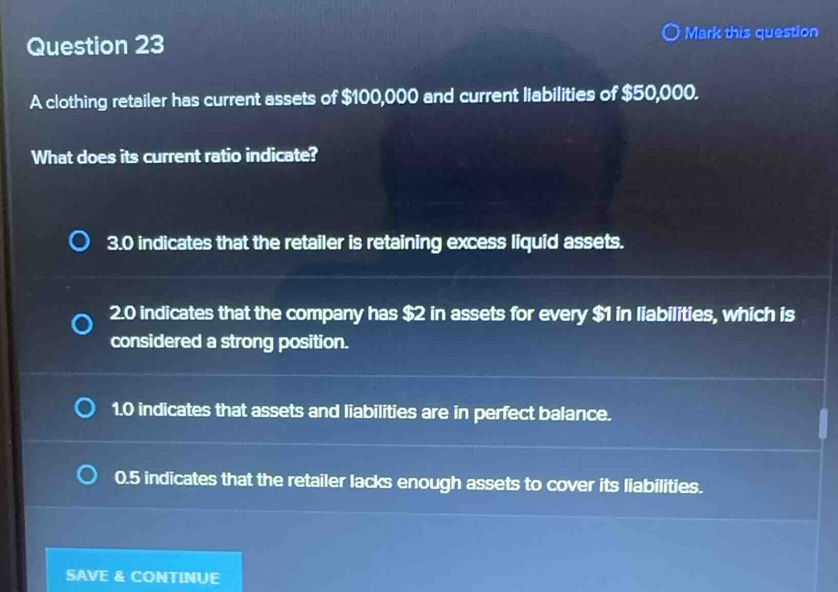 question 23 a clothing retailer has current assets of $100,000 and curr…