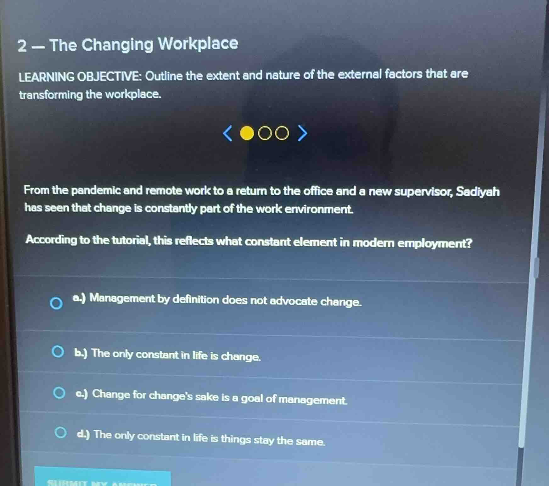 2 - the changing workplace learning objective: outline the extent and n…