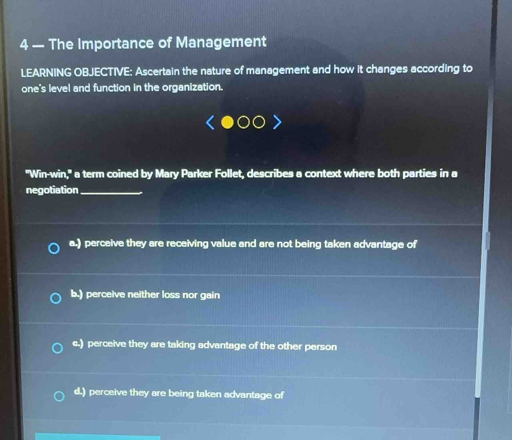 4 - the importance of management learning objective: ascertain the natu…