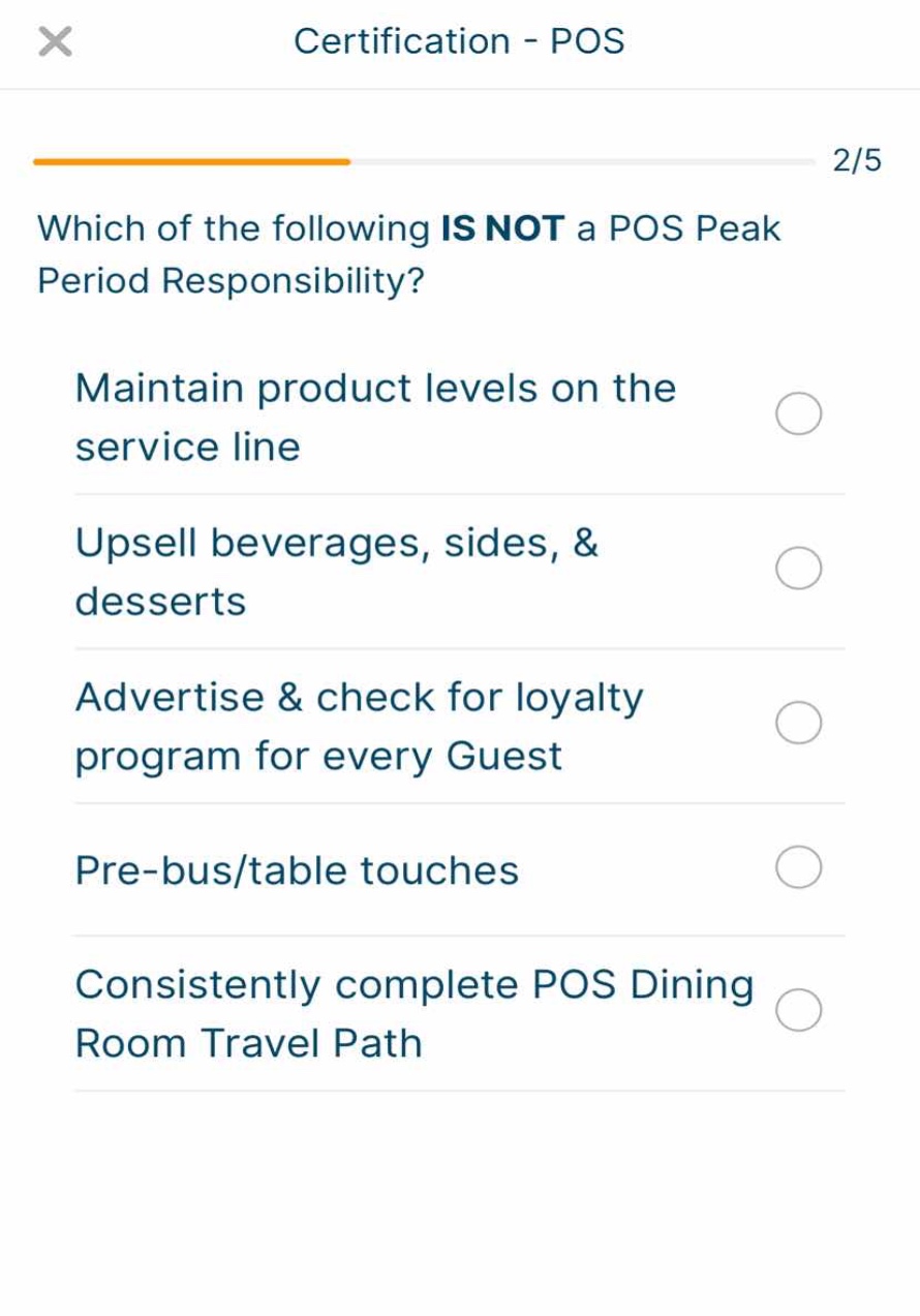 which of the following is not a pos peak period responsibility? maintai…