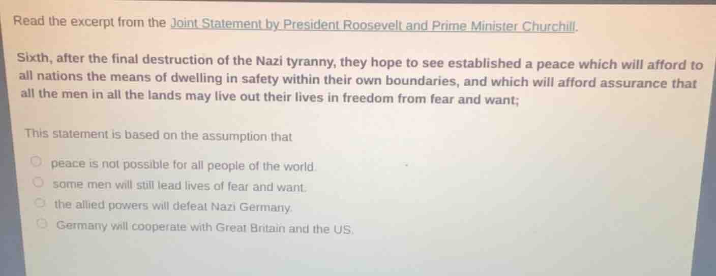 read the excerpt from the joint statement by president roosevelt and pr…