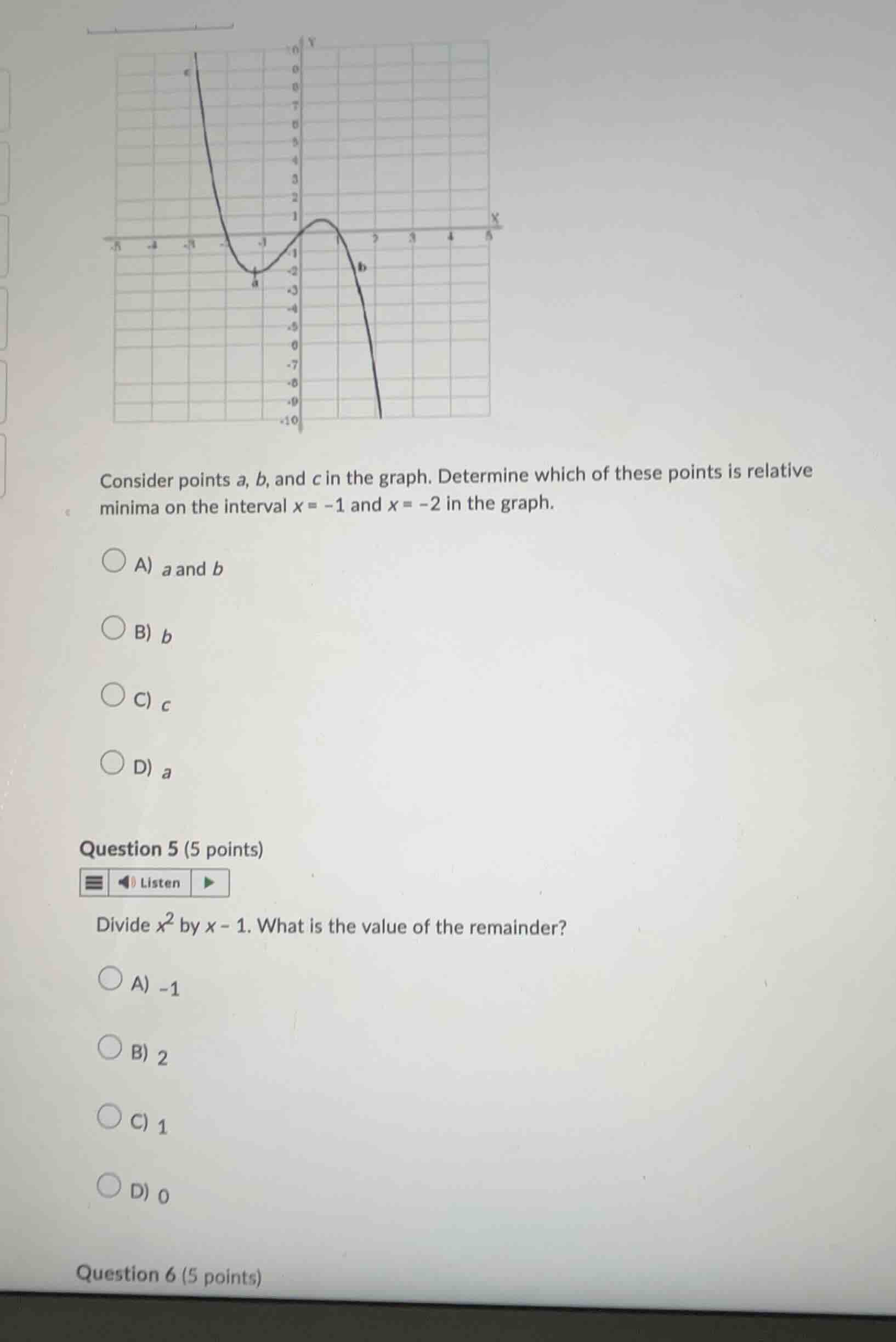 consider points a, b, and c in the graph. determine which of these poin…