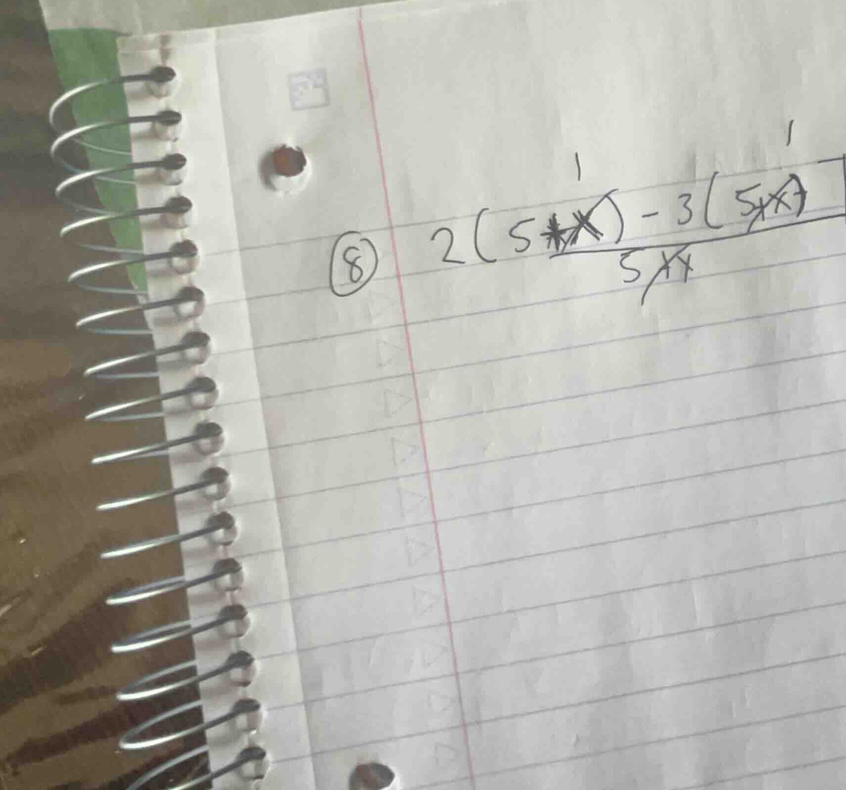 8) \\frac{2(5+x) - 3(5+x)}{5+x}