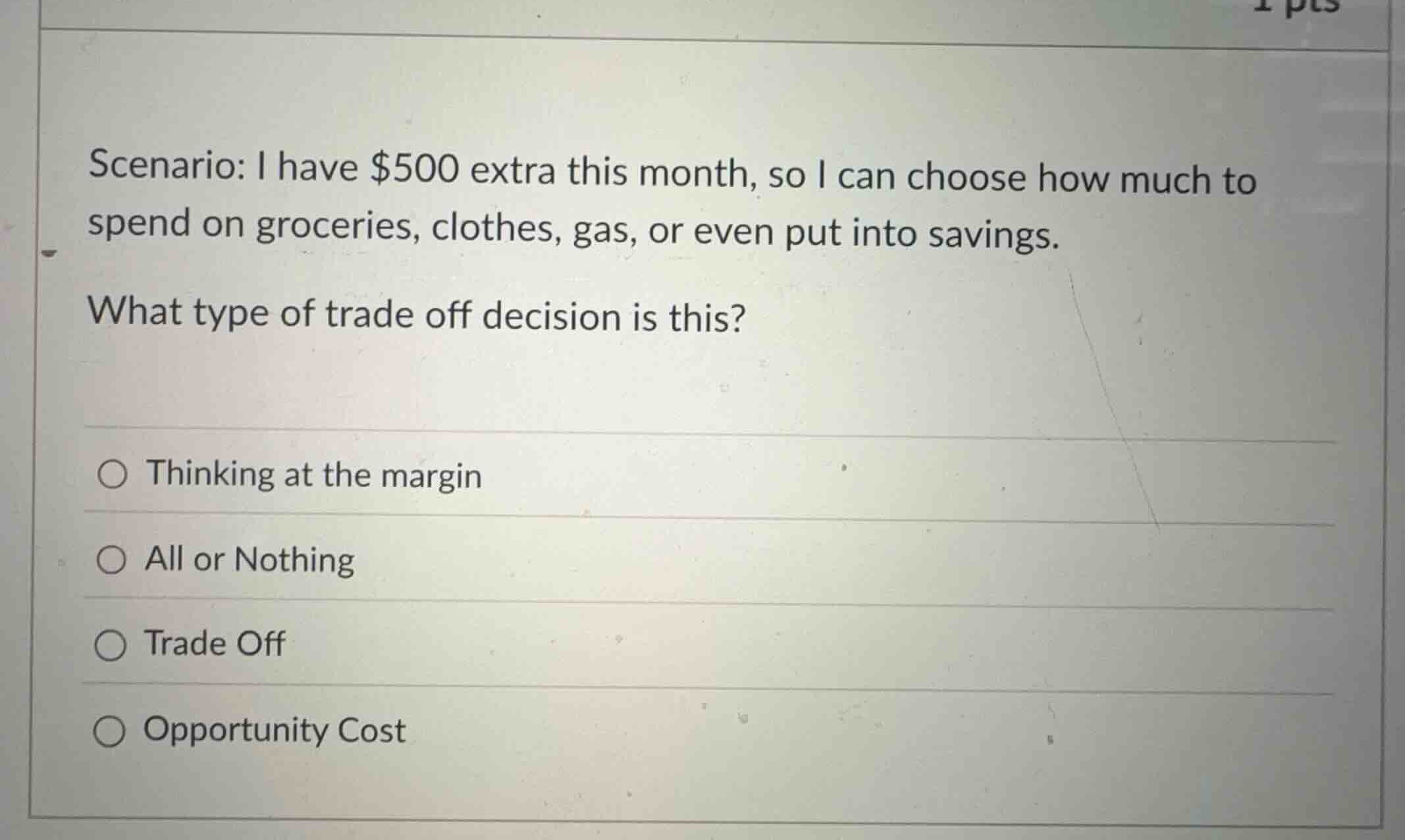 scenario: i have \\$500 extra this month, so i can choose how much to s…