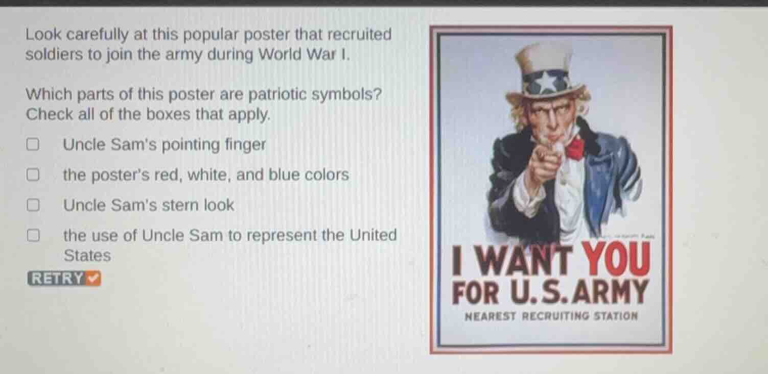 look carefully at this popular poster that recruited soldiers to join t…
