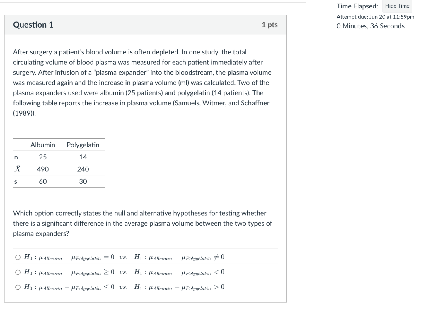 question 1 after surgery a patients blood volume is often depleted. in …
