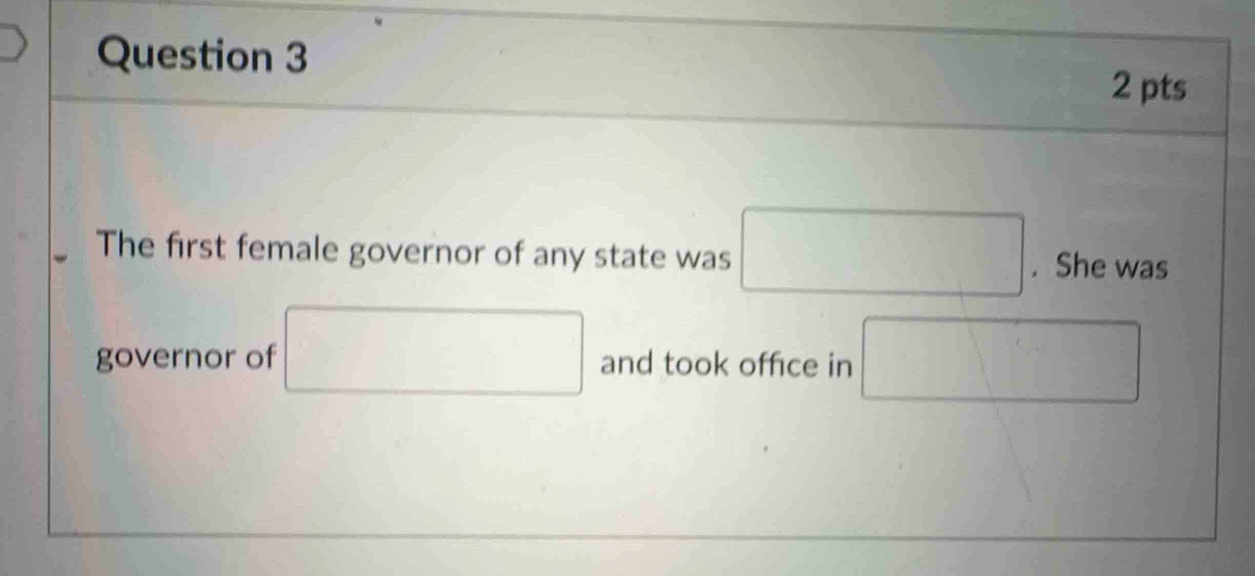 the first female governor of any state was blank. she was governor of b…