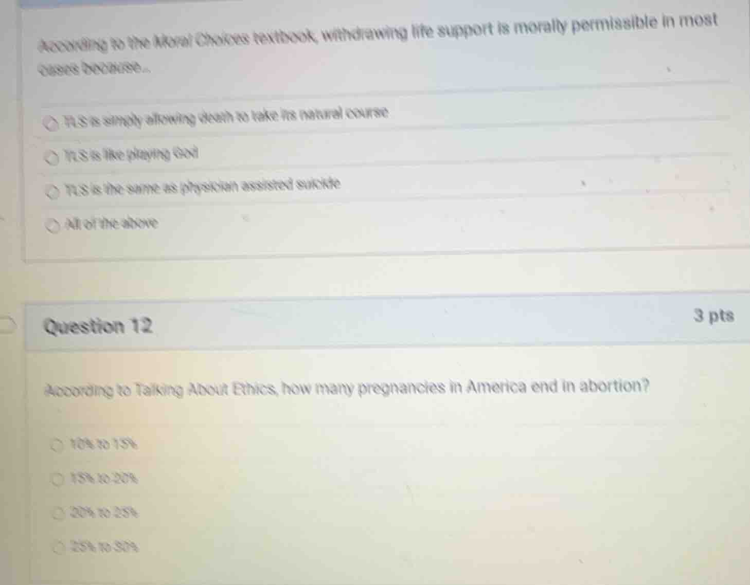 according to the moral choices textbook, withdrawing life support is mo…