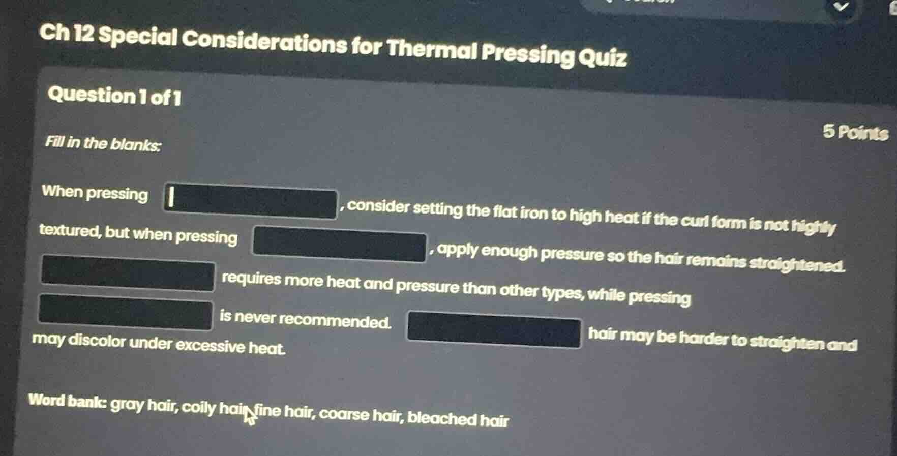 ch 12 special considerations for thermal pressing quiz question 1 of 1 …