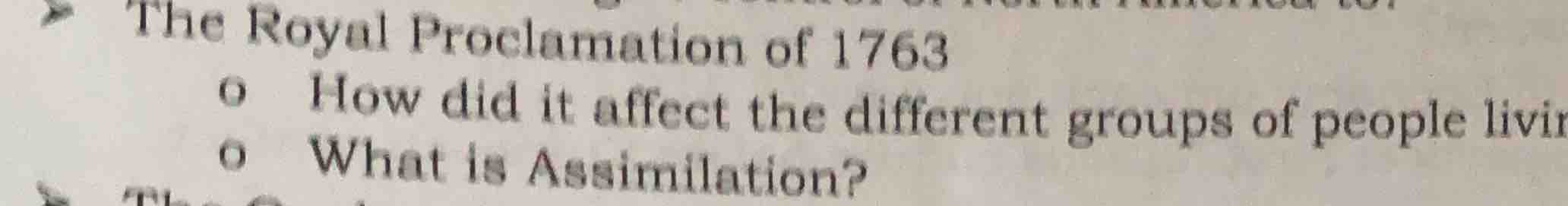 the royal proclamation of 1763 - how did it affect the different groups…