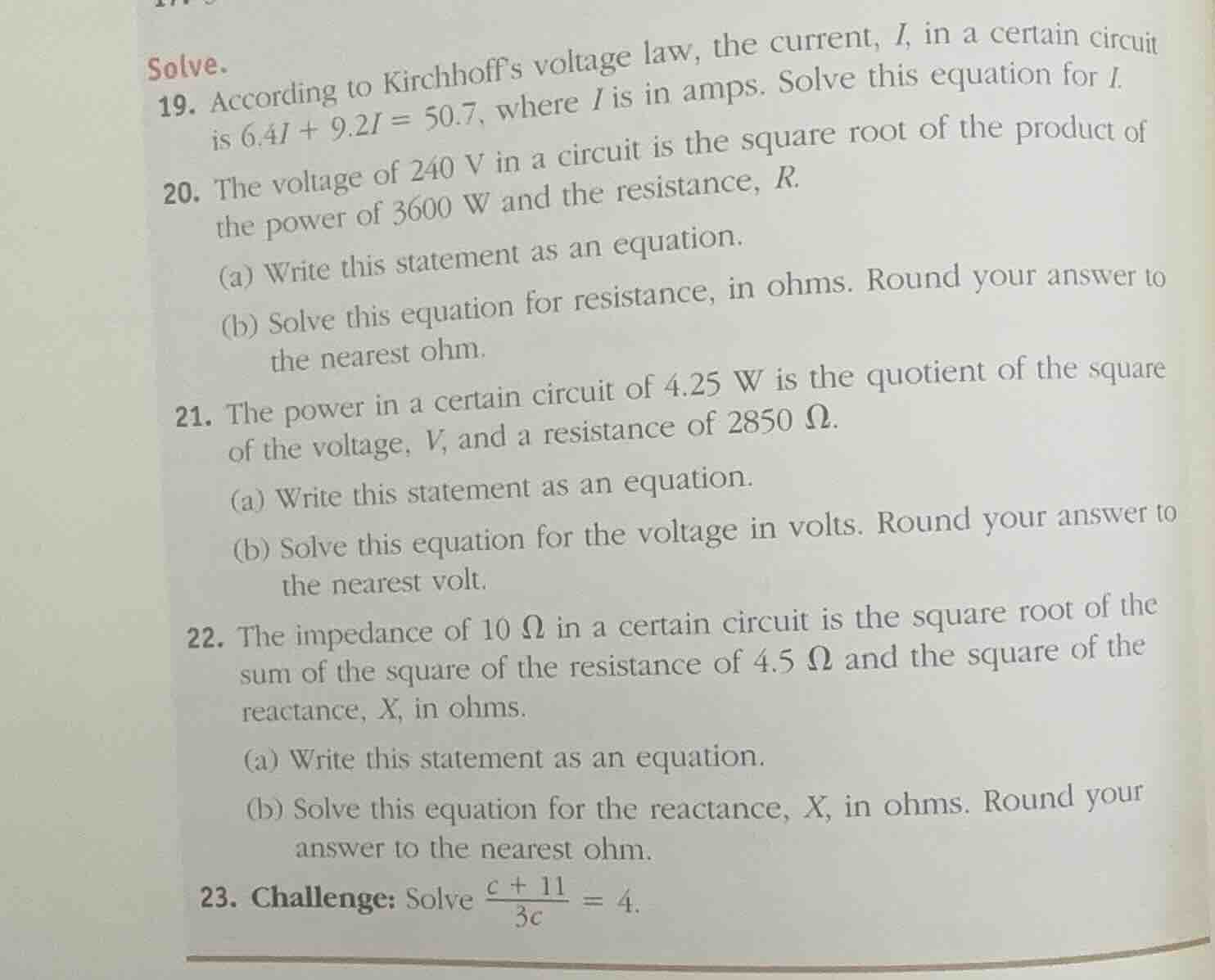 solve. 19. according to kirchhoffs voltage law, the current, \\(i\\), i…
