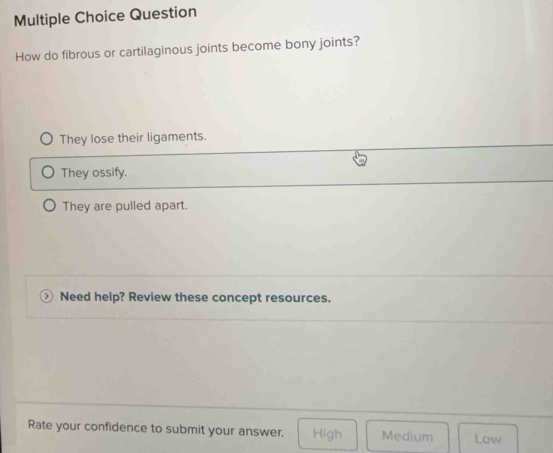 multiple choice question how do fibrous or cartilaginous joints become …