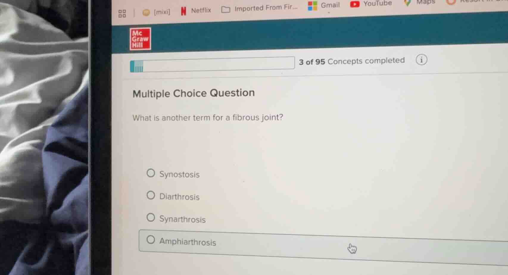 multiple choice question what is another term for a fibrous joint? syno…