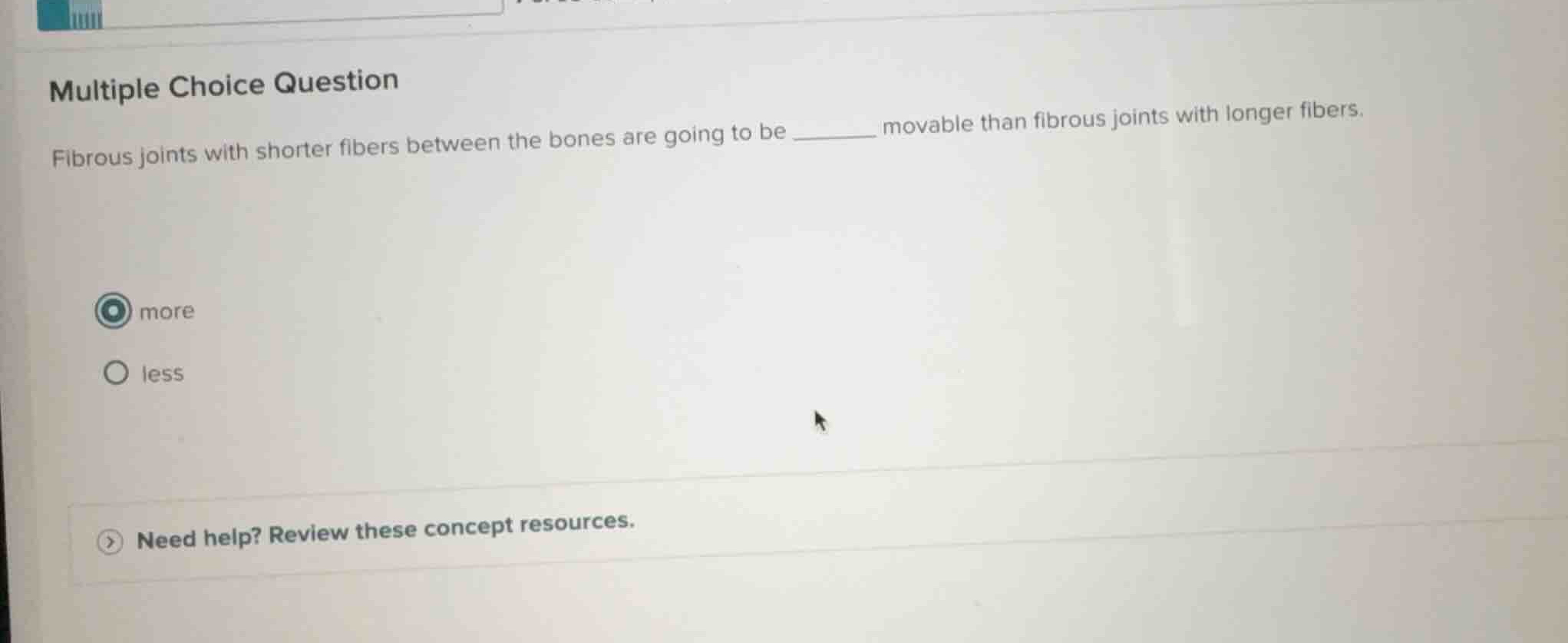 multiple choice question fibrous joints with shorter fibers between the…