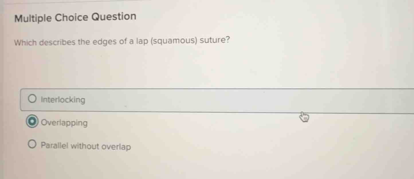 multiple choice question which describes the edges of a lap (squamous) …