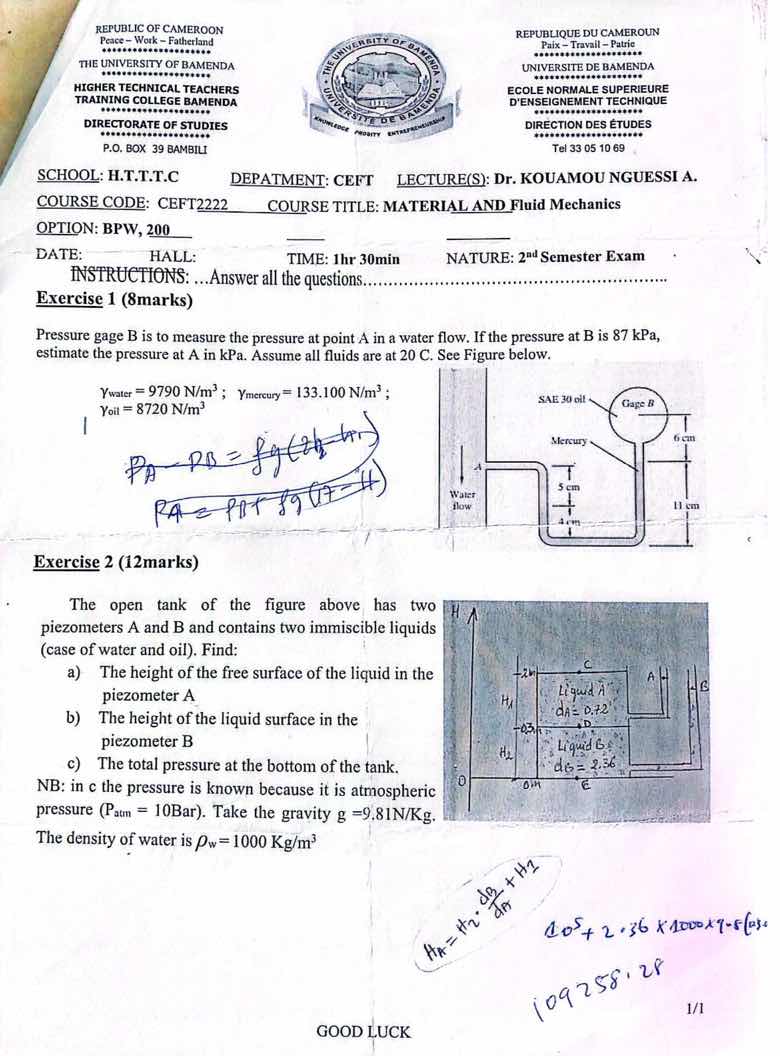 republic of cameroon peace - work - fatherland the university of bamend…