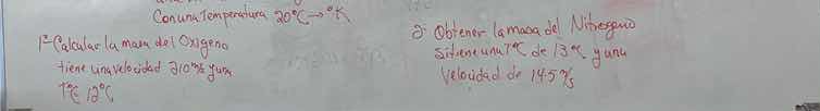 con una temperatura \\(20^\\circ\\text{c} \ ightarrow {}^\\circ\\text{k…