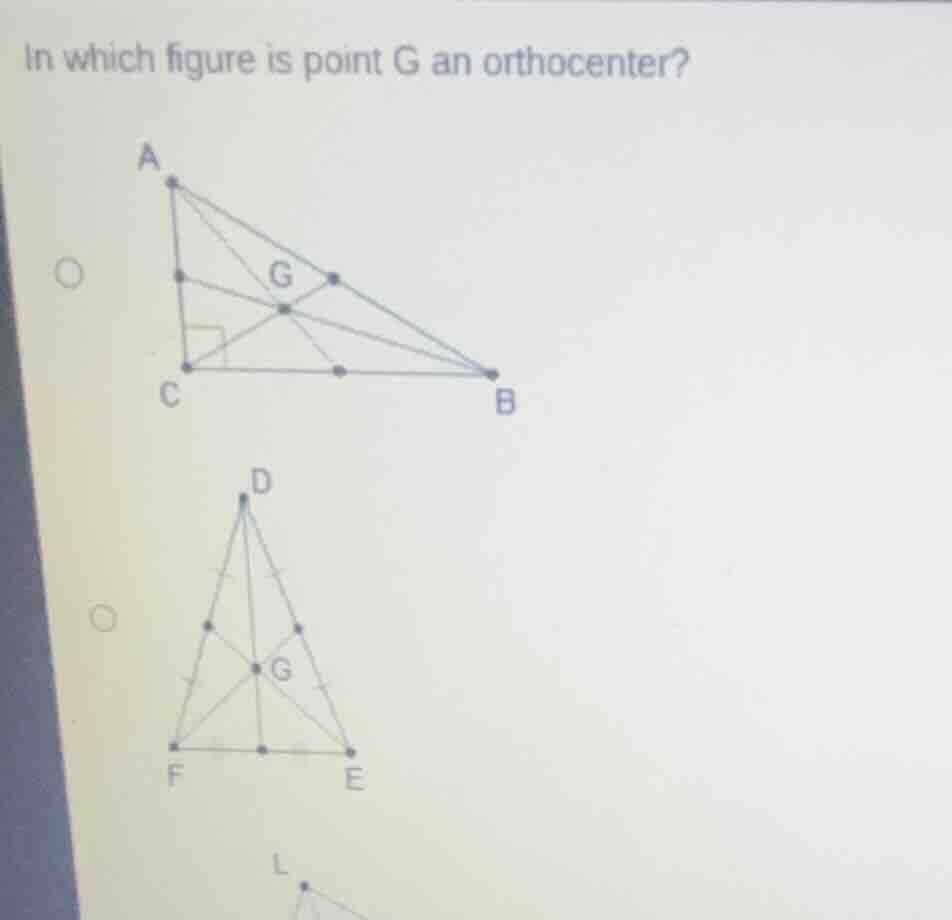 in which figure is point g an orthocenter?