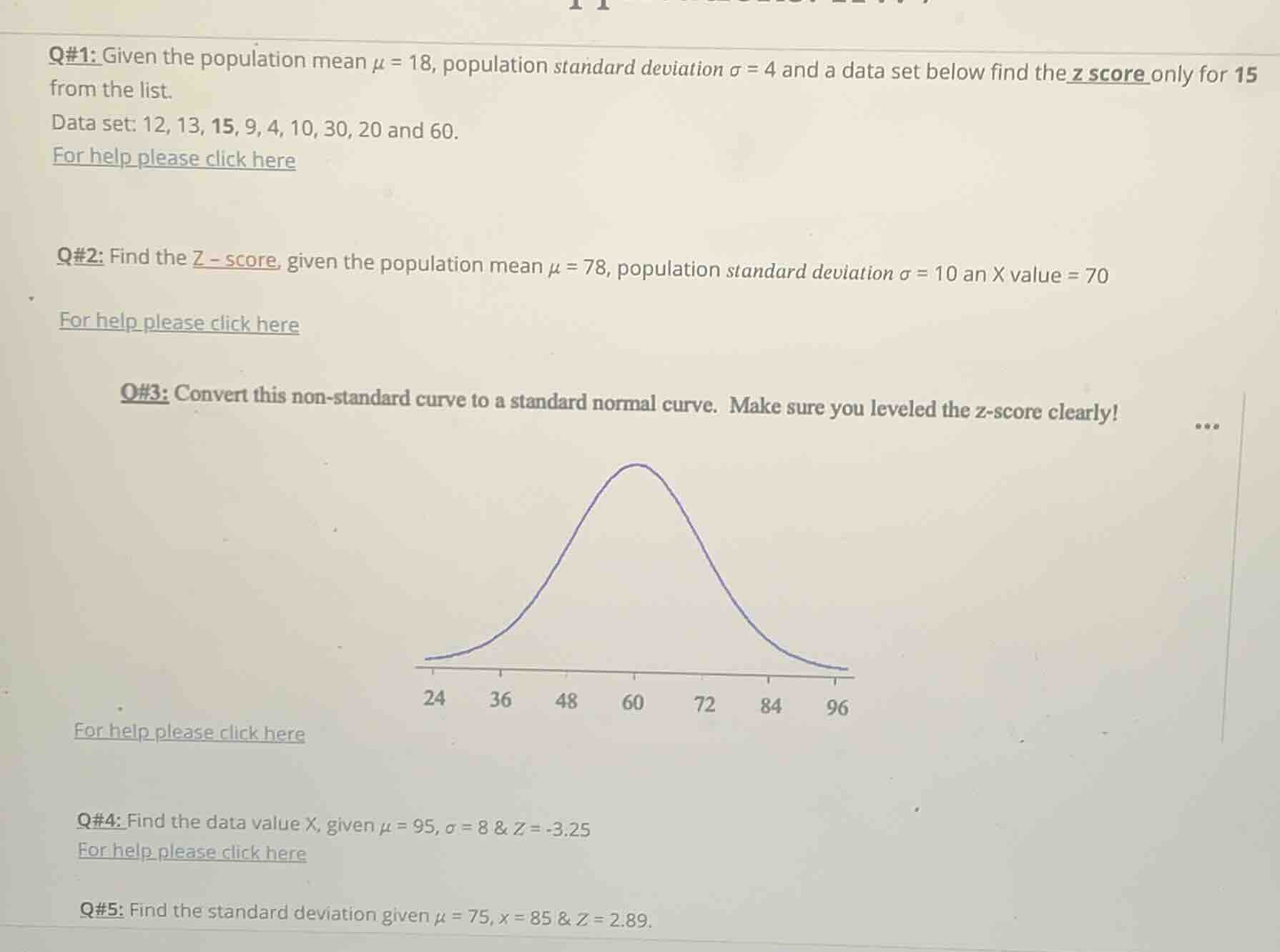 q#1: given the population mean \\(\\mu = 18\\), population standard dev…