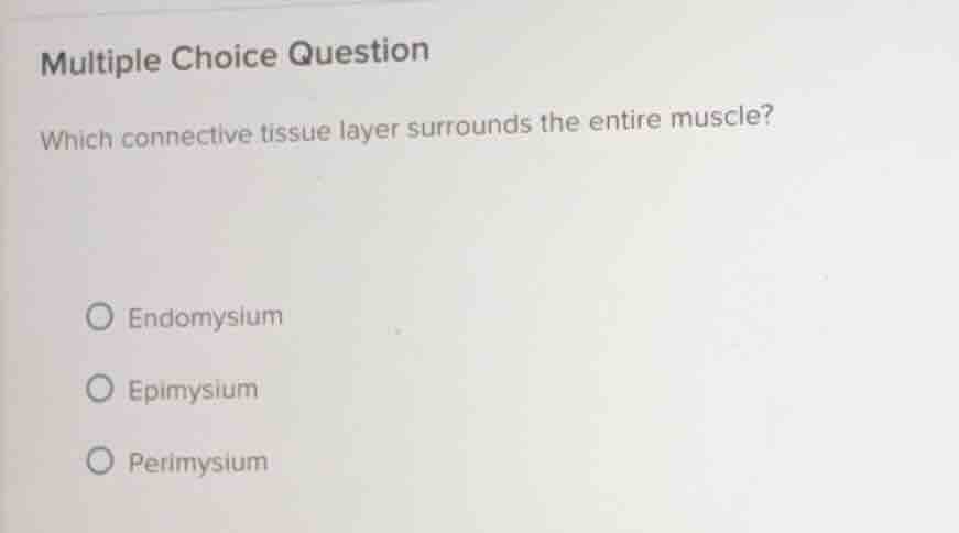 multiple choice question which connective tissue layer surrounds the en…