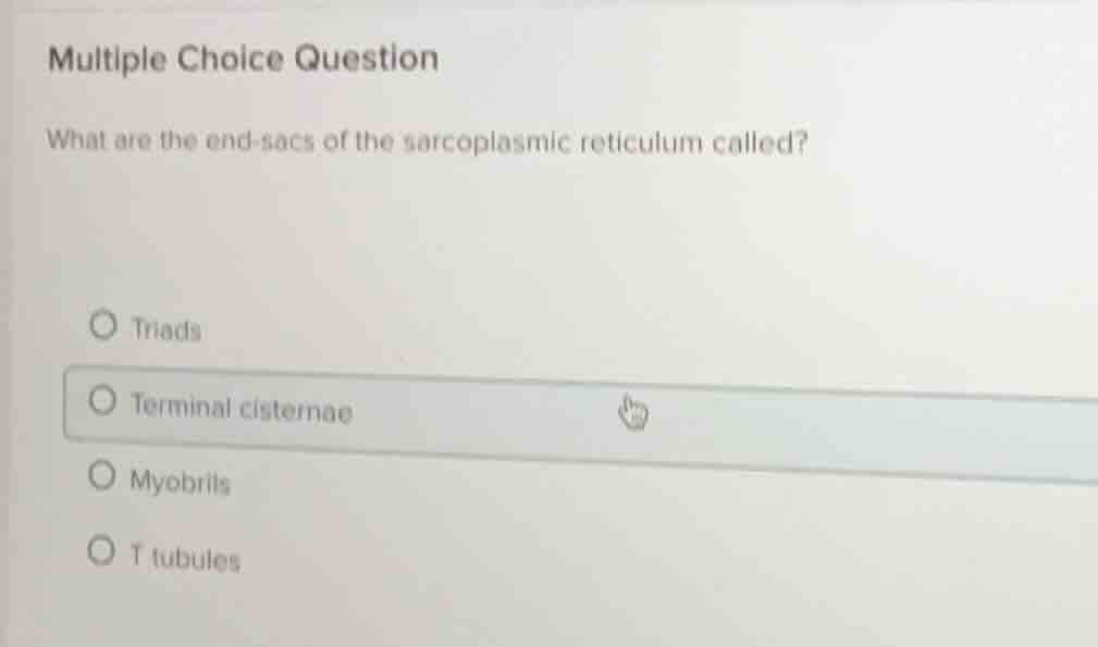 multiple choice question what are the end-sacs of the sarcoplasmic reti…