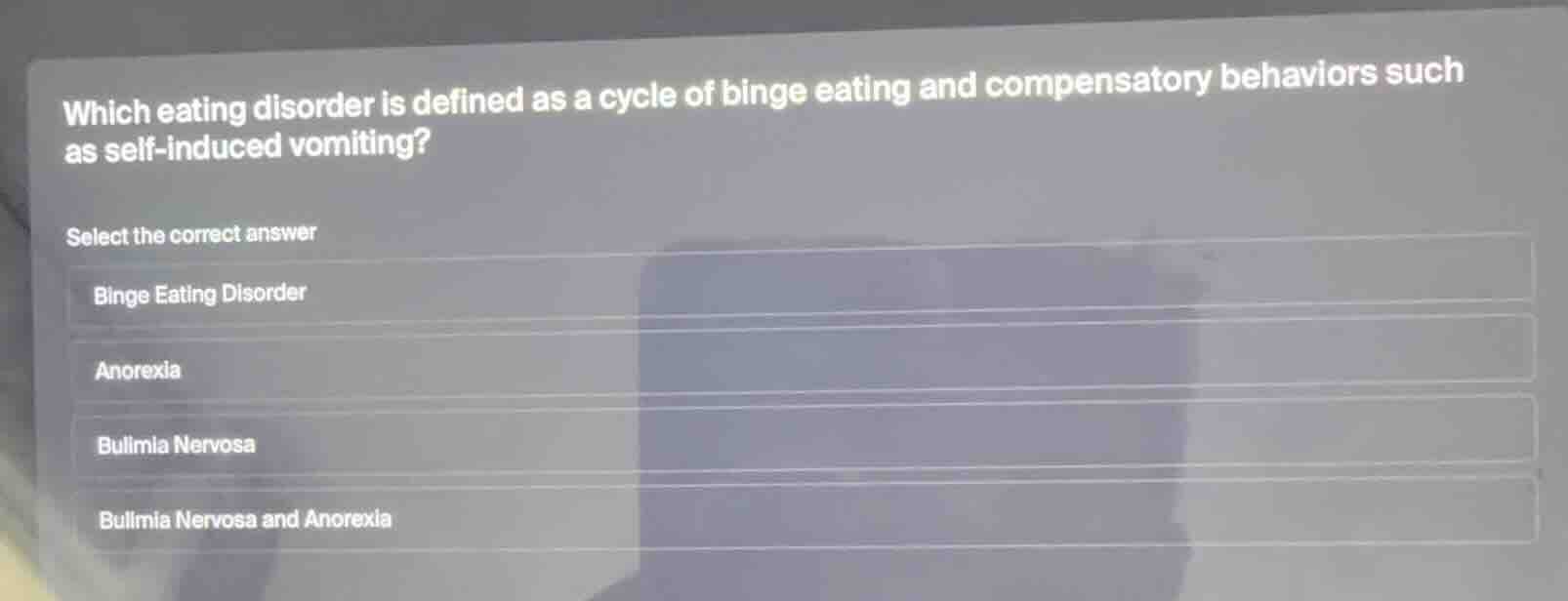 which eating disorder is defined as a cycle of binge eating and compens…