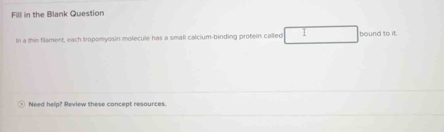 fill in the blank question in a thin filament, each tropomyosin molecul…