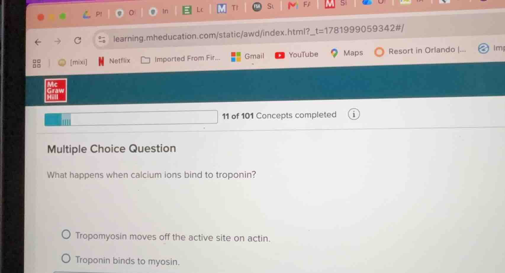 multiple choice question what happens when calcium ions bind to troponi…