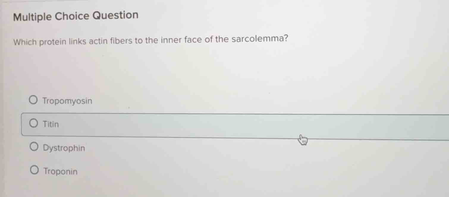 multiple choice question which protein links actin fibers to the inner …