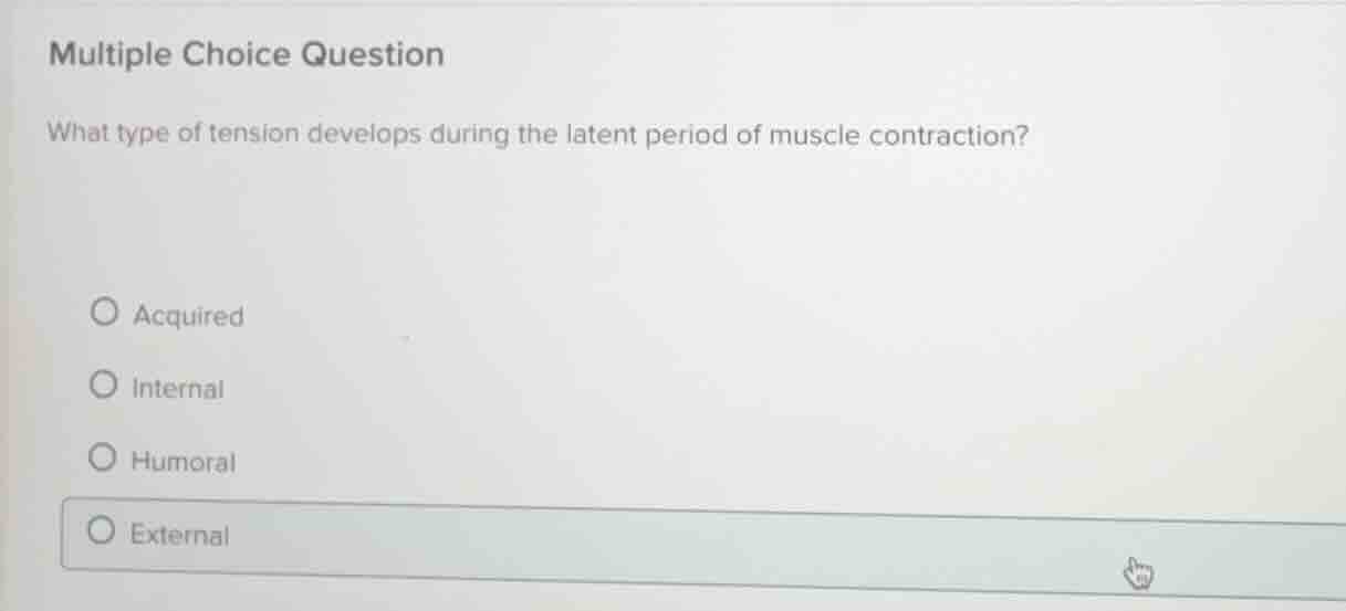 multiple choice question what type of tension develops during the laten…