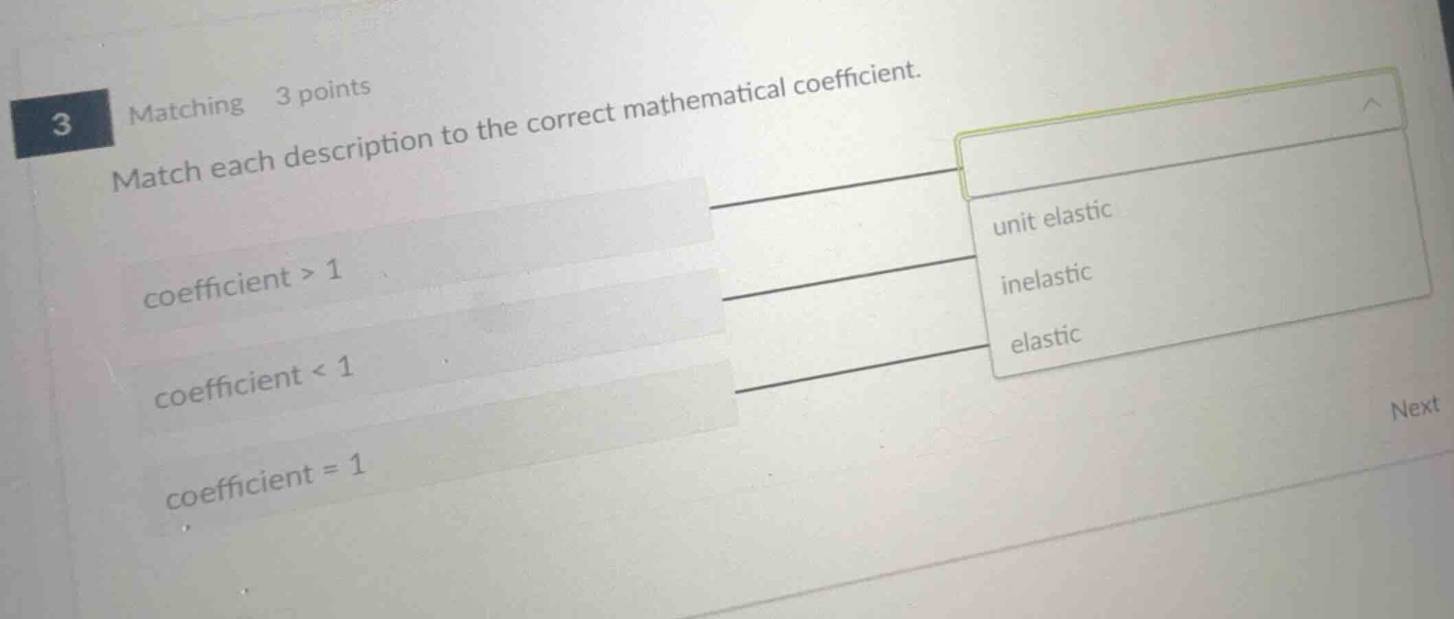 match each description to the correct mathematical coefficient. coeffic…