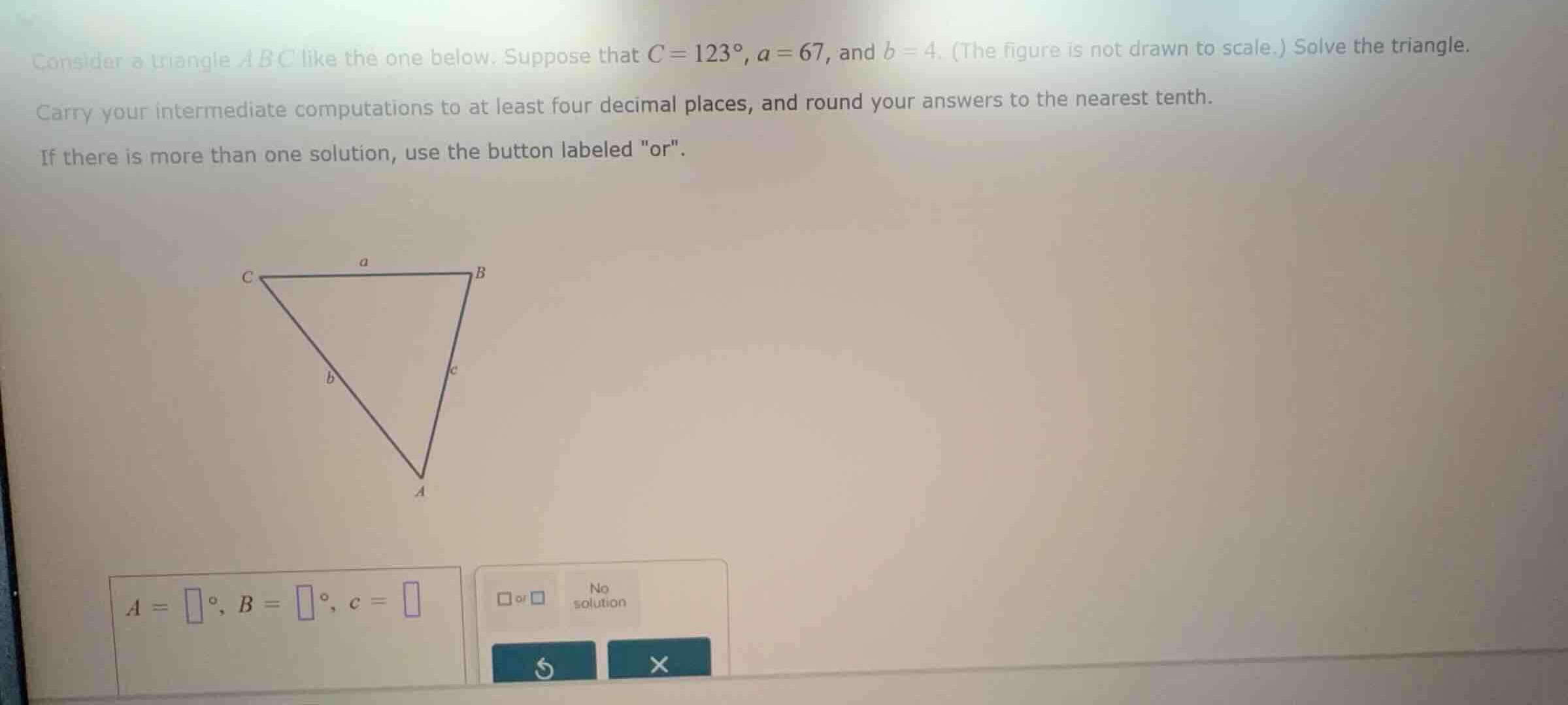 consider a triangle \\(abc\\) like the one below. suppose that \\(c = 1…