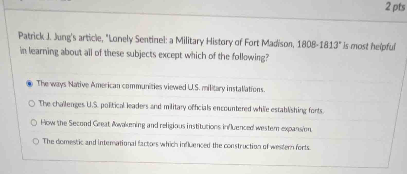 patrick j. jungs article, \lonely sentinel: a military history of fort …