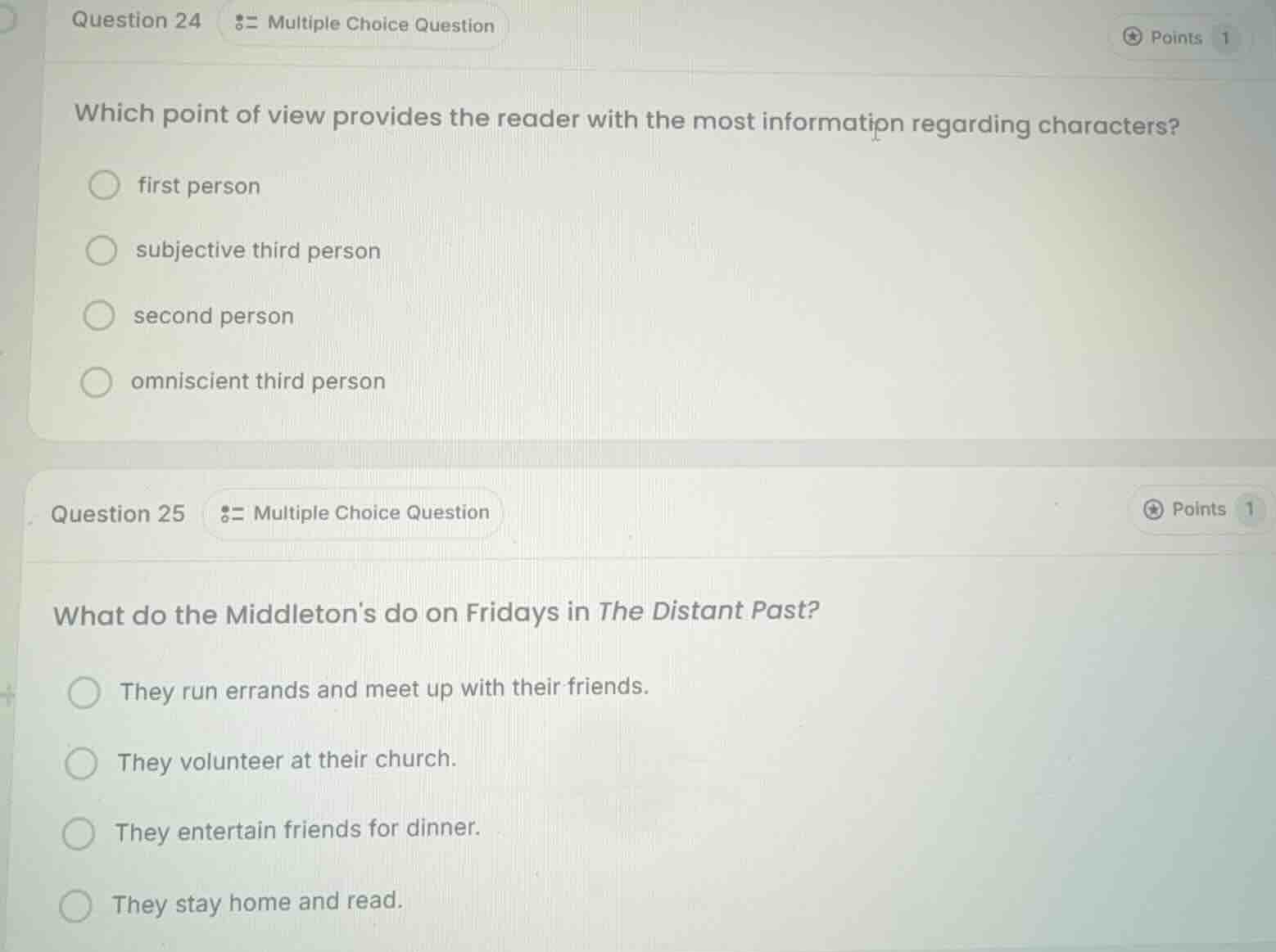 question 24 multiple choice question points 1 which point of view provi…