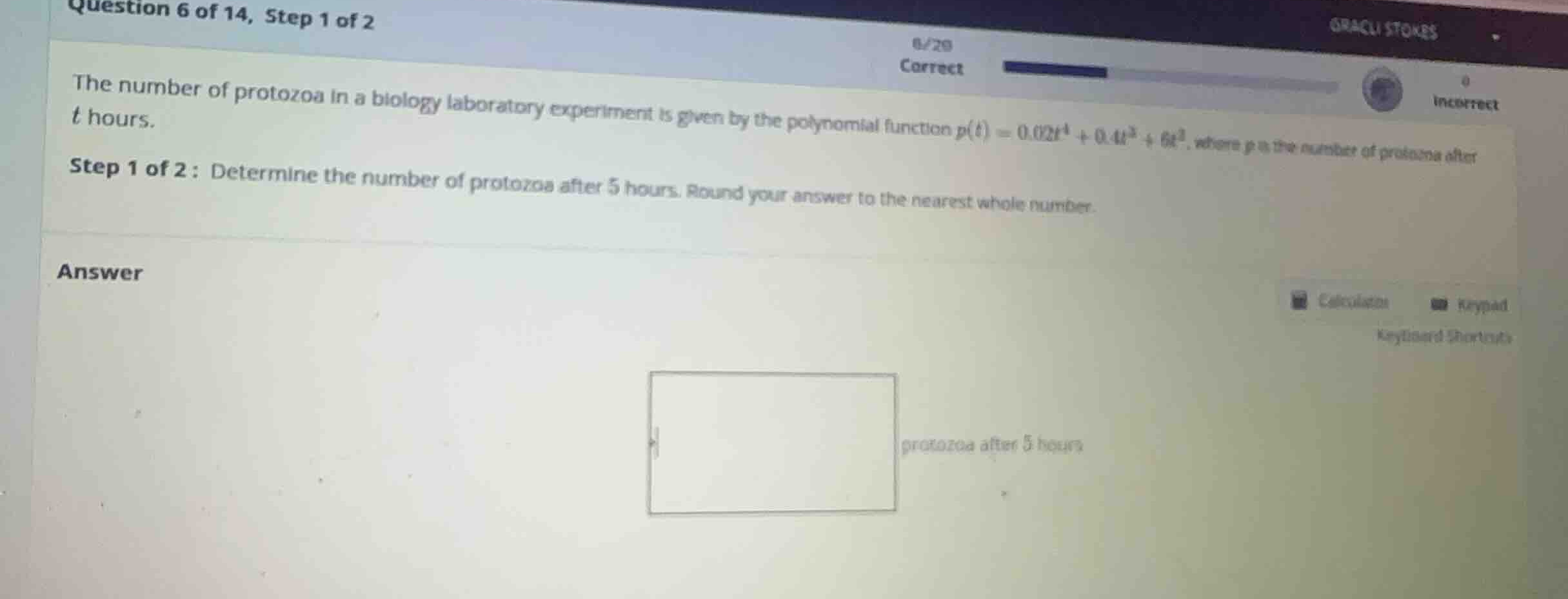 the number of protozoa in a biology laboratory experiment is given by t…