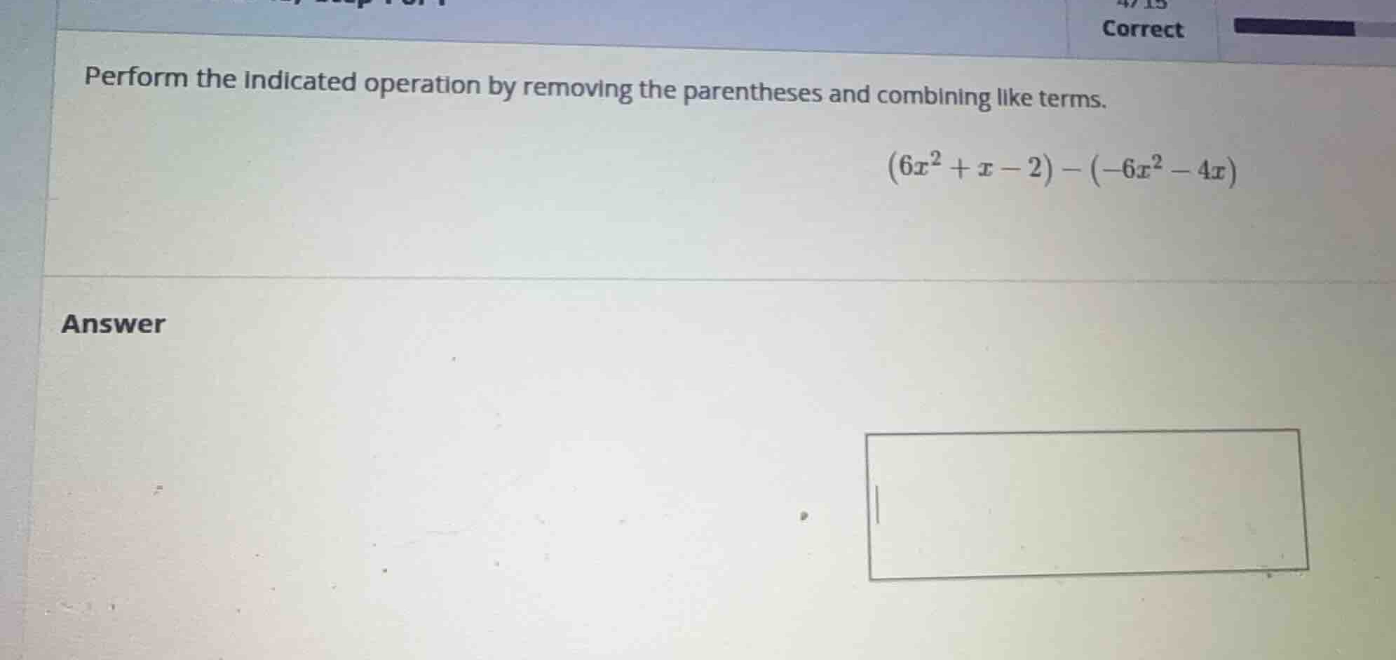 perform the indicated operation by removing the parentheses and combini…