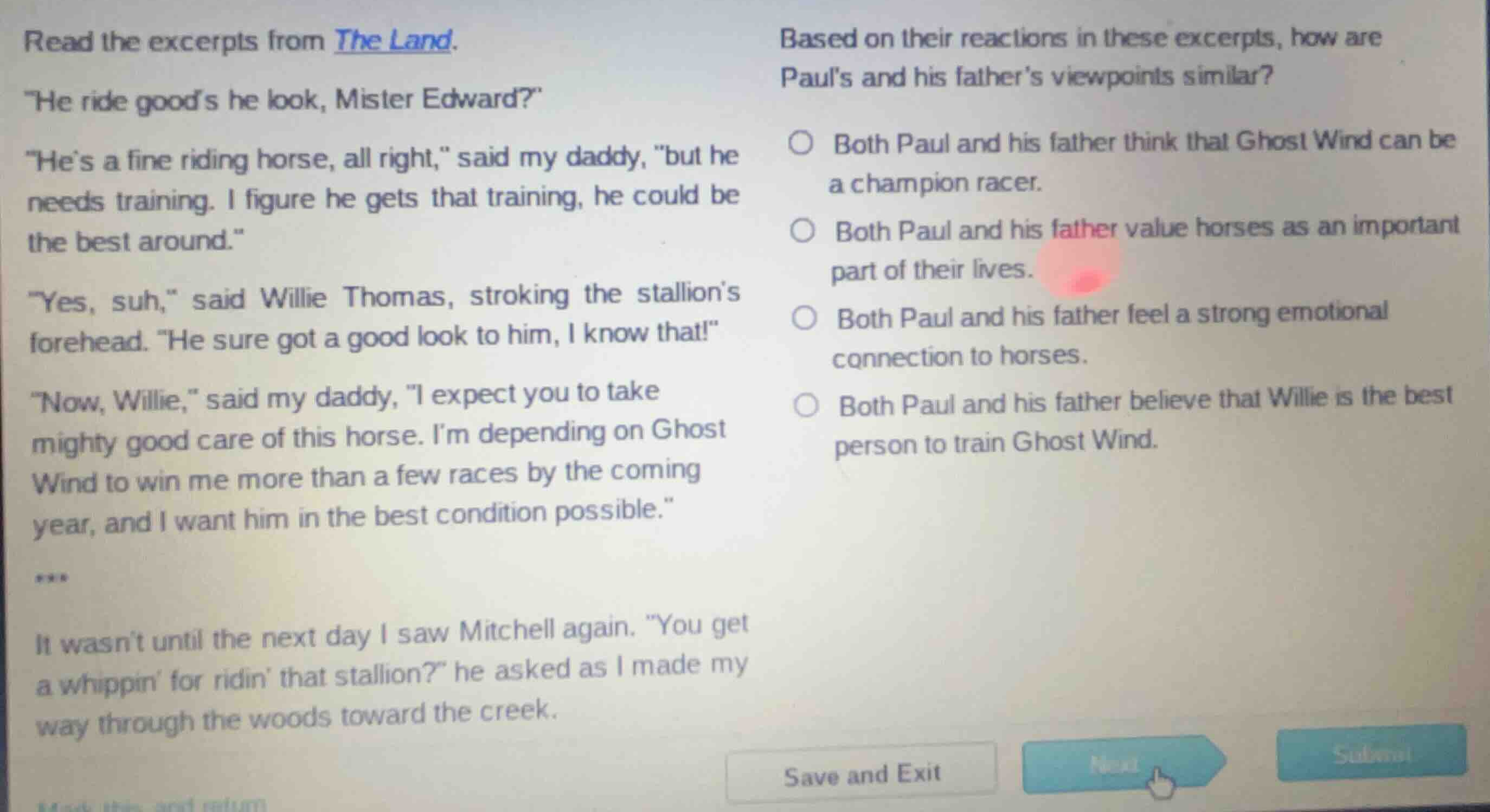 read the excerpts from the land. \he ride goods he look, mister edward?…