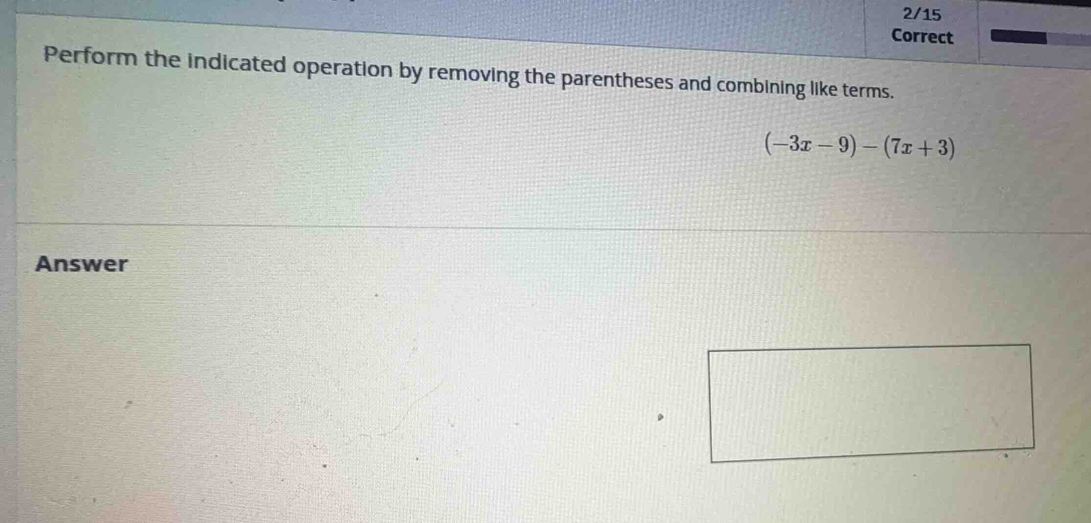 perform the indicated operation by removing the parentheses and combini…