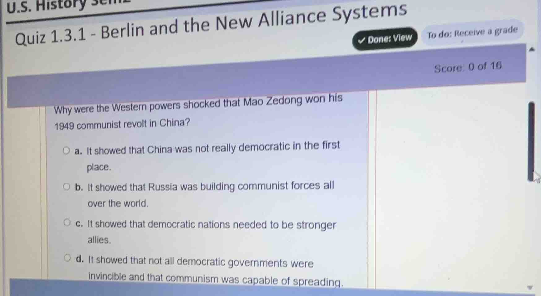 why were the western powers shocked that mao zedong won his 1949 commun…
